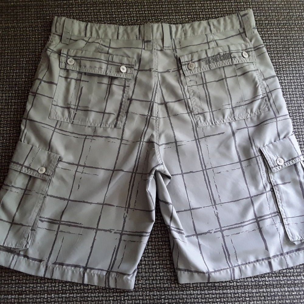 Tony Hawk Mens Sz 36 Cargo Grey Check Shorts